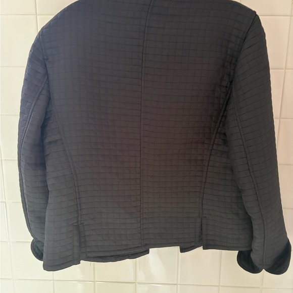 Harve Benard Black Quilted Open-Front Jacket - Picture 4 of 7